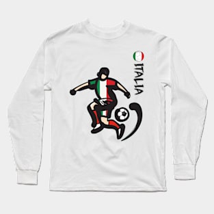 Dynamic Italy Soccer Player Pose V1-2 Long Sleeve T-Shirt